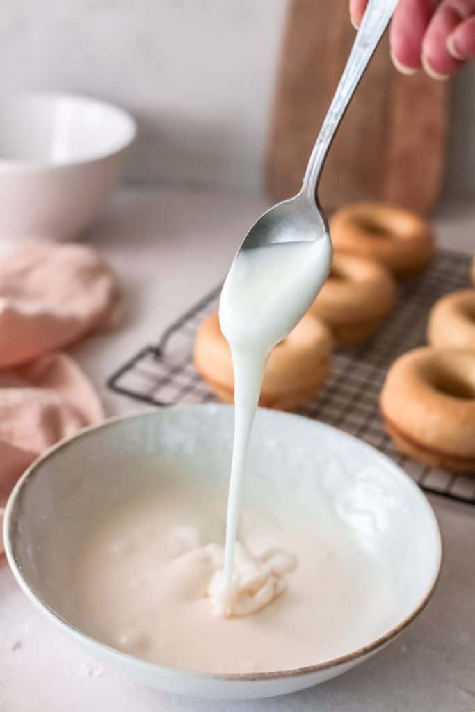 Spoon with glaze dropping.