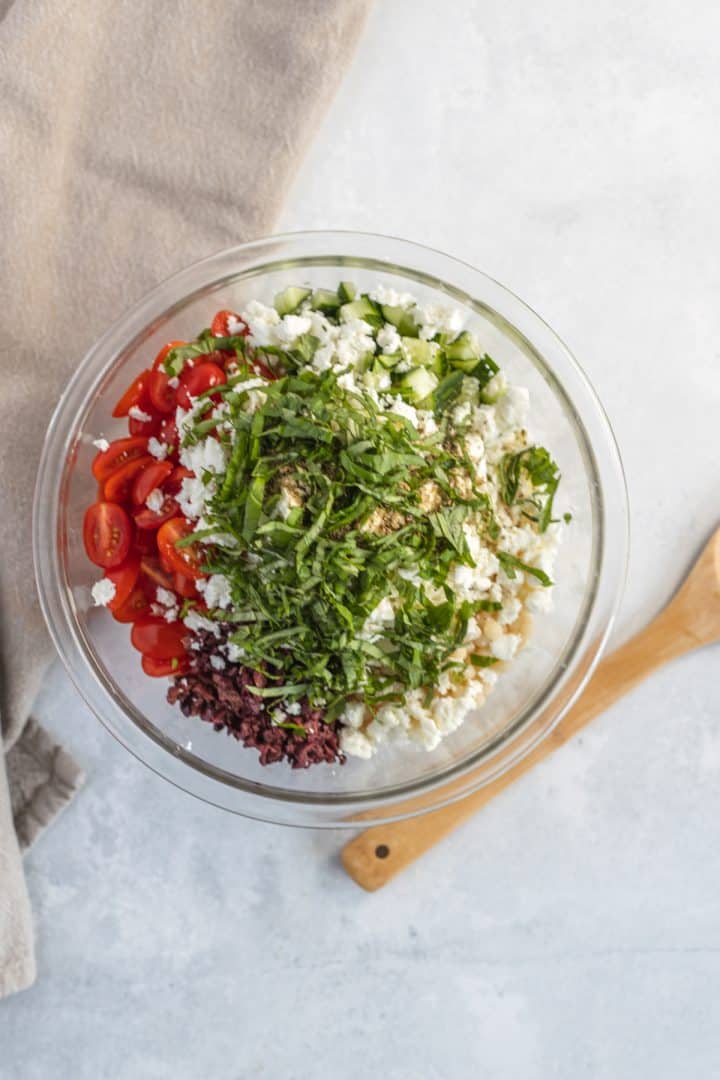 Bowl with all the Ingredients ready to be mixed