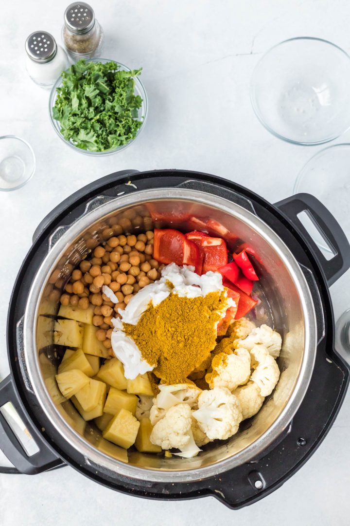 Adding all the ingredients in the instant pot