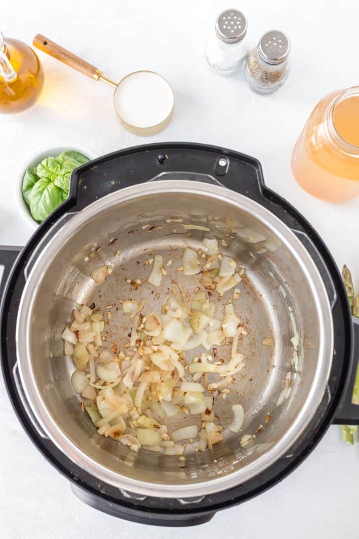 softened onion in the instant pot