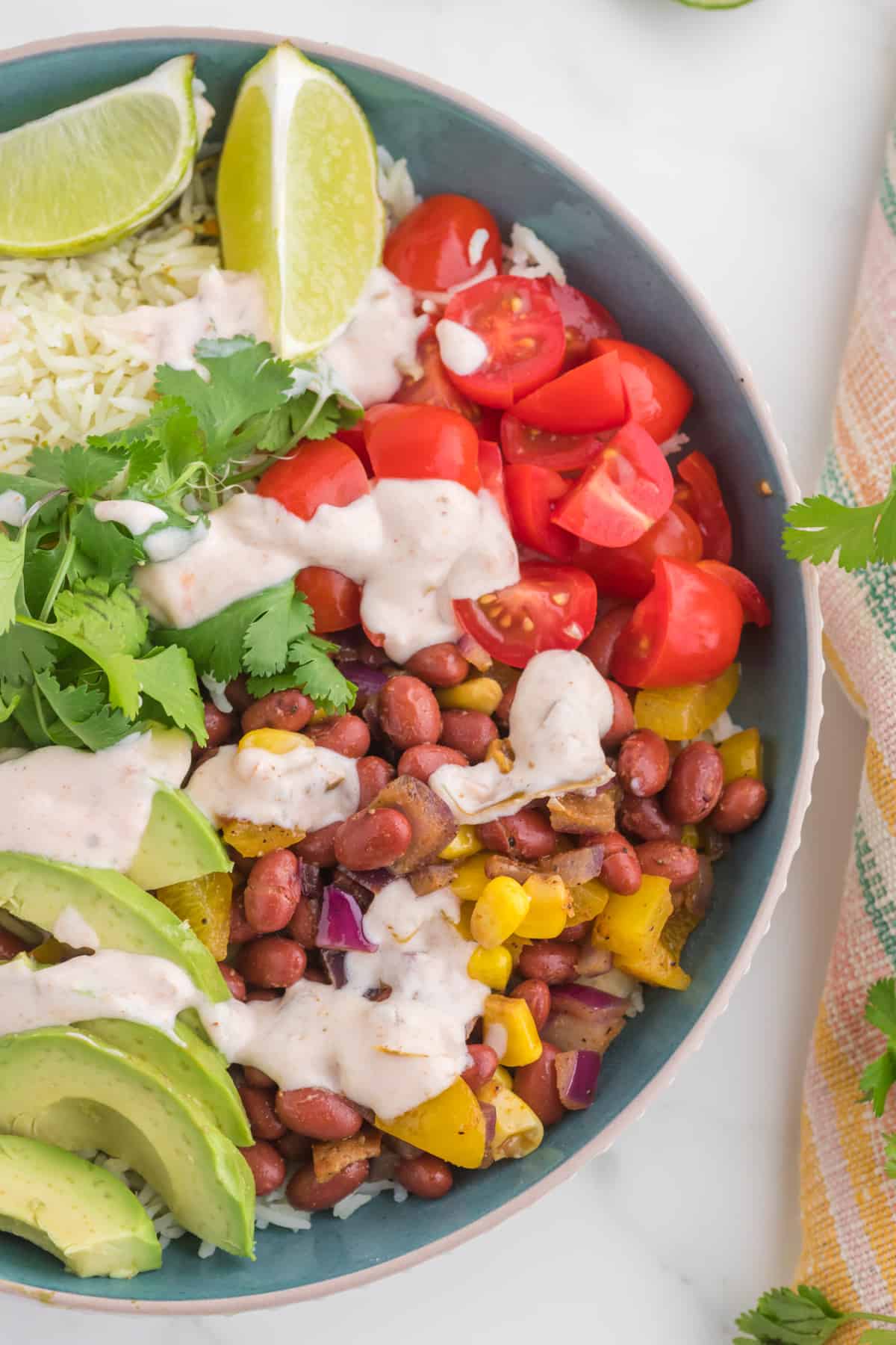 CLOSE UP OF THE MEXICAN BUDDHA BOWL.