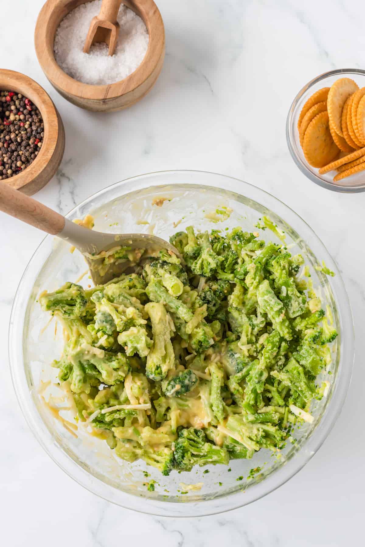 mix ingredients in a bowl.