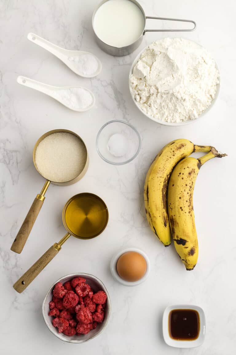 Raspberry Banana Muffins with Buttermilk